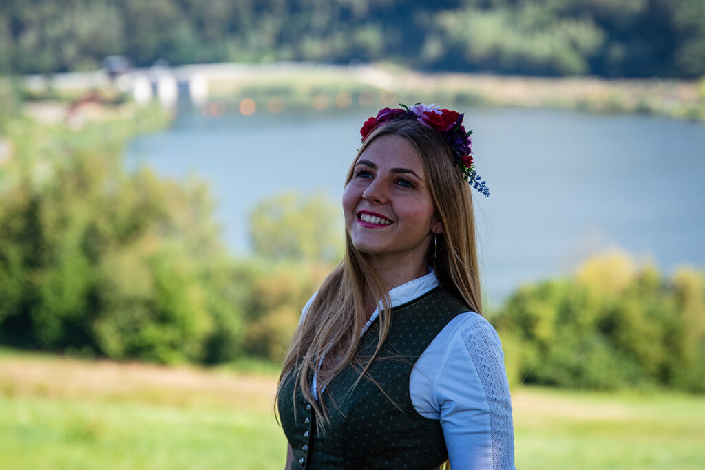Girl over the lake